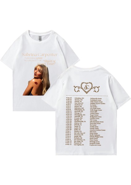 Sabrina Marangoz T-Shirt Yaz Kadın Erkek Kısa Kollu Hip Hop Artı Boyutu Pamuk T-Shirt Gerilem