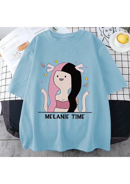 Melanie Martinez Karikatür Sevimli Komik T Shirt Erkek Kadın Sıcak Satış Boy Kısa Kollu Üst T