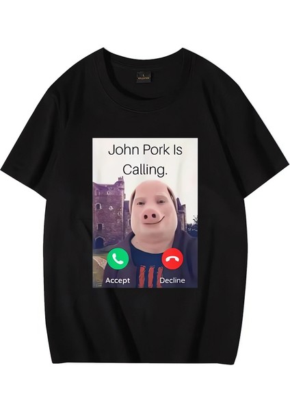 Mizah Komik Domuz Sevgilisi Grafik Tee Üst Sokak Modası Kısa Kollu Kıyafet Hediye John Domuz