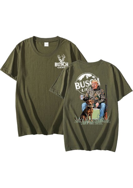 Avcılık Trump T-Shirt Busch Işık Trump Avcılık Destekçisi T Rahat Pamuk Kısa Kollu T-S