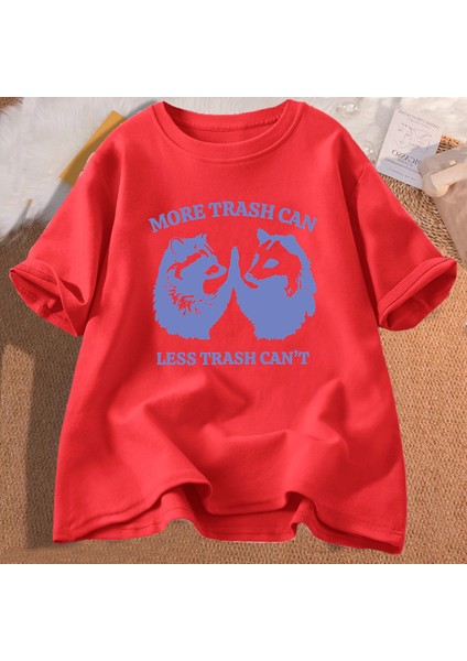 Erkek T-Shirt Daha Çöp Tenekesi Daha Az Çöp Tenekesi Değil Grafik T-Shirt Erkek Giyim Tshirt