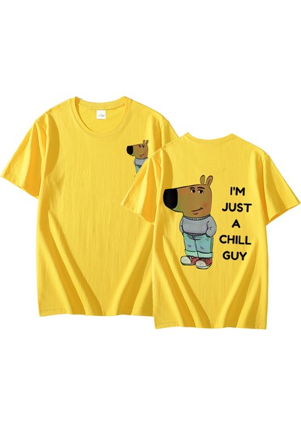 Ben Sadece Bir Chill Guy T Shirt Rahat Moda Harajuku Grafik T Shirt Kadın Erkek Pamuklu Kısa