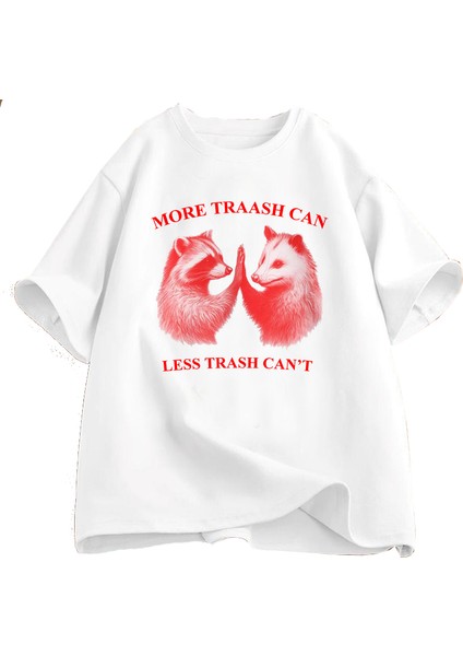 Daha Fazla Çöp Tenekesi Daha Az Çöp Tenekesi T T-Shirt Pamuk Boy Erkek Giyim Grafik Tees Unis