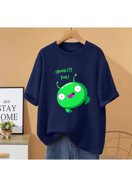 Moonkek Chokity Pok Vintage Stil T Shirt Erkek Kadın's Yüksek Kalite Boy Saf Pamuk Kısa Kollu
