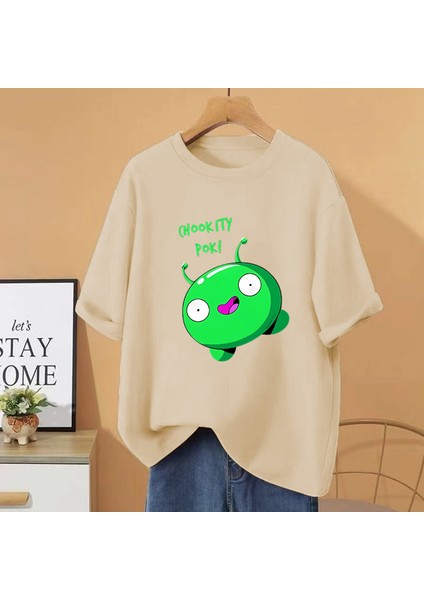 Moonkek Chokity Pok Vintage Stil T Shirt Erkek Kadın's Yüksek Kalite Boy Saf Pamuk Kısa Kollu