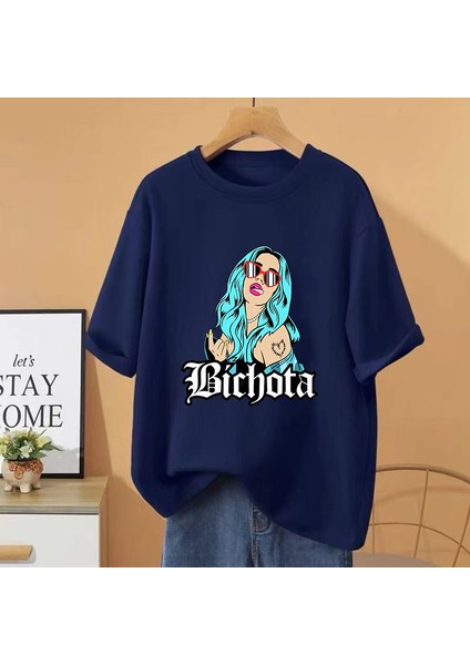 Karol G Moda Grafik T-Shirt Erkek Kadın Serin Streetwear Gevşek Hip Hop Tee Rahat Punk Kısa K