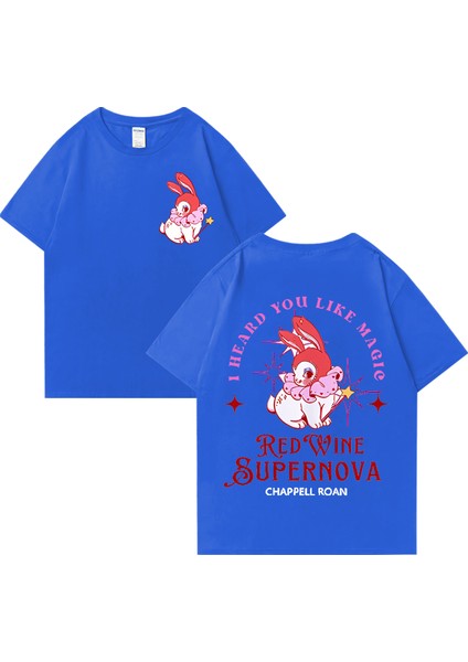 Kırmızı Şarap Süpernova T Shirt Chappell Roan Erkekler Kadınlar Harajuku Kısa Kollu Orta Batı