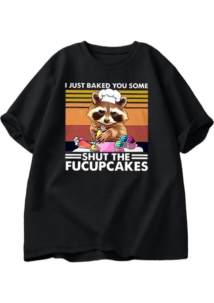 Komik T Shirt Erkekler Sevimli Rakun Fırında Ben Sadece Size Fırında T-Shirt Pamuk Yaz Kısa K