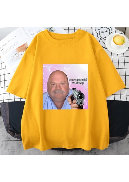 Bertram Saygılı Olmak Baba Tshirt Kadın Erkek Pamuk Sokak Hip Hop T-Shirt Artı Boyutu Üs