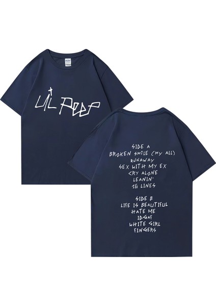 Vintage Rapçi Lil Peep Baskı T Shirt Yaz Klasik Erkek Kadın Hip Hop Streetwear Boy Kısa Kollu