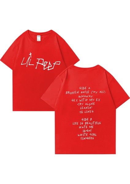 Vintage Rapçi Lil Peep Baskı T Shirt Yaz Klasik Erkek Kadın Hip Hop Streetwear Boy Kısa Kollu