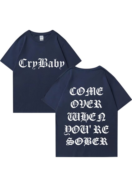 Yaz Sıcak Satış Lil Peep Ayık Olduğunuzda Gel Tur Baskı T Shirt Erkek Kadın Büyük Boy Kısa Ko