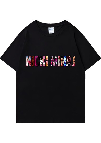 Nicki Minaj Albümü Grafik T Erkek Kadın Klasik Serin Giyim Hip Hop Streetwear Gevşek %