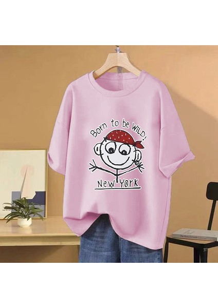 Komik Doğan Olmak Vahşi New York Grafik Baskı T Shirt Erkek Kadın Rahat Tee Boy Pamuk