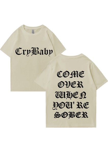 Yaz Sıcak Satış Lil Peep Ayık Olduğunuzda Gel Tur Baskı T Shirt Erkek Kadın Büyük Boy Kısa Ko