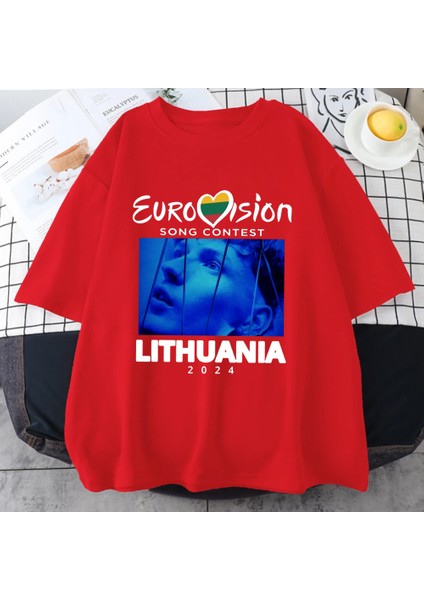 Eurovision Olay Litvanya Rahat T Erkek Kadın Vintage Hip Hop Streetwear Büyük Boy