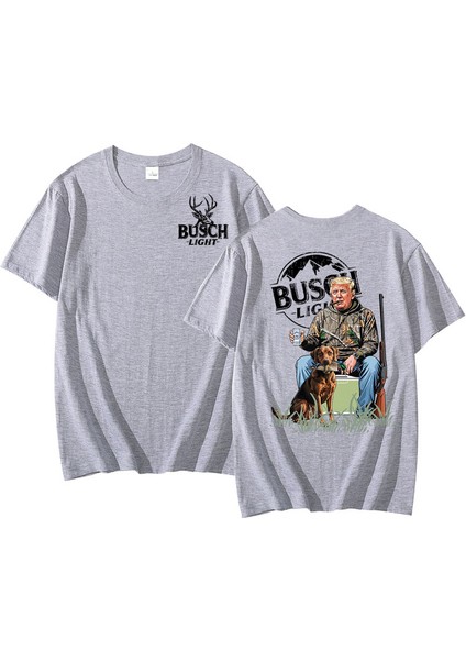 Avcılık Trump T-Shirt Busch Işık Trump Avcılık Destekçisi T Rahat Pamuk Kısa Kollu T-S