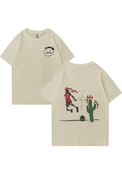 Kaktüs Jack Basketbol Oynamak T-Shirt Erkek Kadın Y2K Rahat Moda Giyim Büyük Boy Saf Pamuk Kı