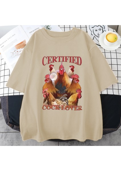 Komik Tavuk Meme Grafik T-Shirt Erkek Kadın Klasik Yüksek Kaliteli Giyim % Pamuk Te