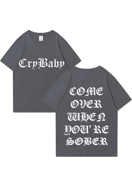 Yaz Sıcak Satış Lil Peep Ayık Olduğunuzda Gel Tur Baskı T Shirt Erkek Kadın Büyük Boy Kısa Ko