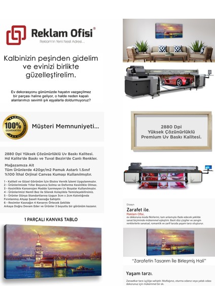 Kız Kulesi Istanbul Reprodüksiyon Modern Premium Kanvas Tablo