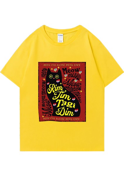 Bebek Lazanya Harajuku Kedi Grafik T-Shirt Erkek Kadın Rahat Hip Hop Streetwear Büyük Boy Kıs