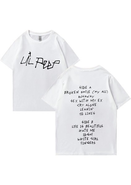 Vintage Rapçi Lil Peep Baskı T Shirt Yaz Klasik Erkek Kadın Hip Hop Streetwear Boy Kısa Kollu