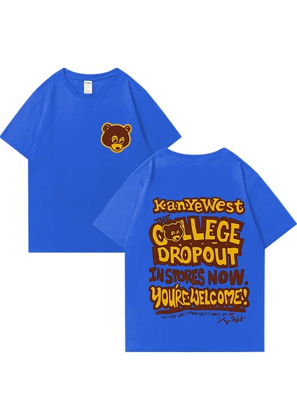 Rapçi Kanye West Moda Grafik Baskı T Shirt Erkek Kadın Vintage Tee Büyük Boy Kısa