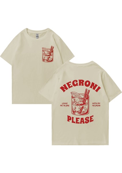 Negroni Lütfen Grafik T Shirt Erkek Kadın Komik Kokteyl Meme Tee Boy Yüksek Kalite Yaz