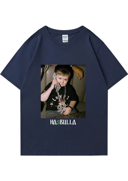 Vintage Hasbulla Mücadele T Shirt Yaz Erkek Kadın Moda Grafikli Tişört Boy Kısa Kollu Sa