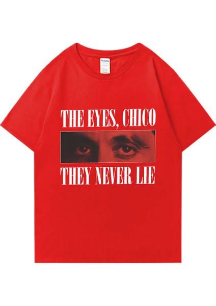 Tony Montana Scarface Komik Erkek T-Shirtü Kadın Yuvarlak Yaka Pamuk Baskı T Shirt Kısa Kollu