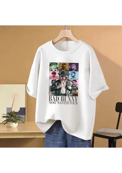 Rapçi Kötü Bunny En Çok Aranan Tur Vintage T Erkek Kadın Hip Hop Streetwear Büyük Boy