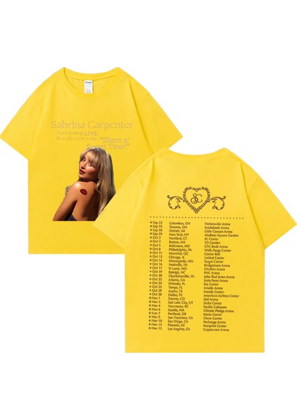 Sabrina Marangoz T-Shirt Yaz Kadın Erkek Kısa Kollu Hip Hop Artı Boyutu Pamuk T-Shirt Gerilem
