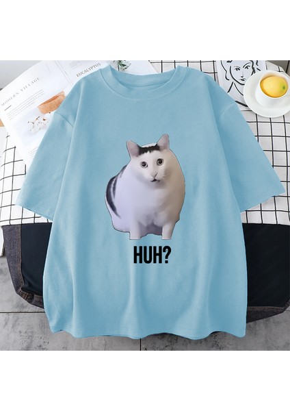 Kedi Ha Diyor? Komik Meme Baskı T-Shirt Erkekler Kadınlar 100% Pamuk Streetwear Vintage Kısa