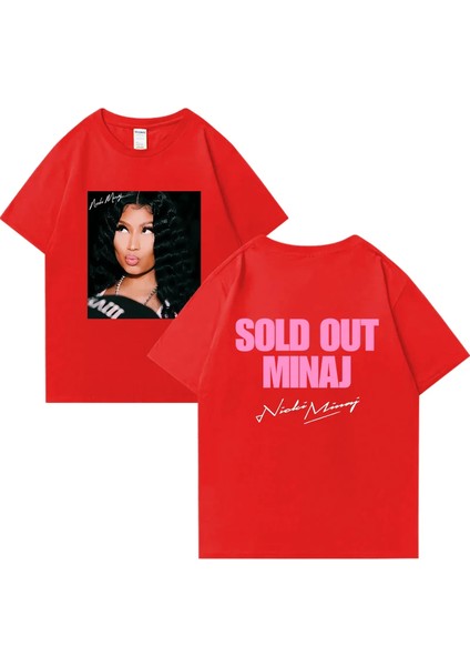 Nicki Minaj Turu Pembe Cuma T - Erkek Kadın Moda Hip Hop Streetwear Büyük Boy Kıs