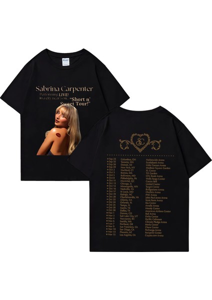 Sabrina Marangoz T-Shirt Yaz Kadın Erkek Kısa Kollu Hip Hop Artı Boyutu Pamuk T-Shirt Gerilem