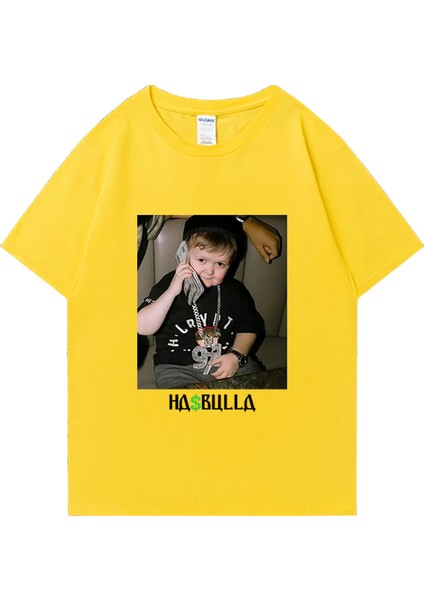 Vintage Hasbulla Mücadele T Shirt Yaz Erkek Kadın Moda Grafikli Tişört Boy Kısa Kollu Sa