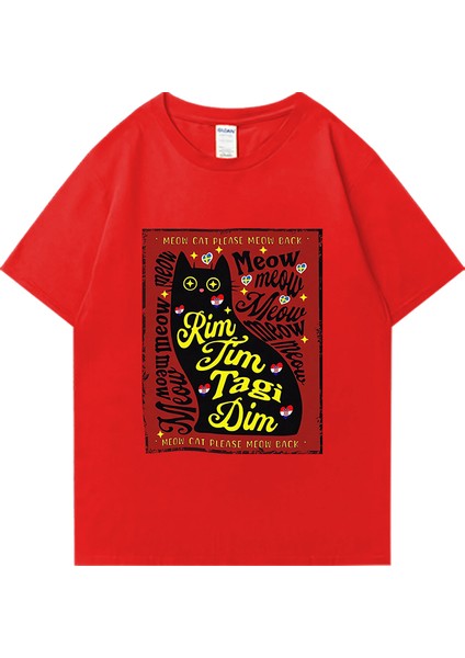 Bebek Lazanya Harajuku Kedi Grafik T-Shirt Erkek Kadın Rahat Hip Hop Streetwear Büyük Boy Kıs