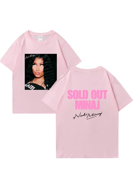 Nicki Minaj Turu Pembe Cuma T - Erkek Kadın Moda Hip Hop Streetwear Büyük Boy Kıs
