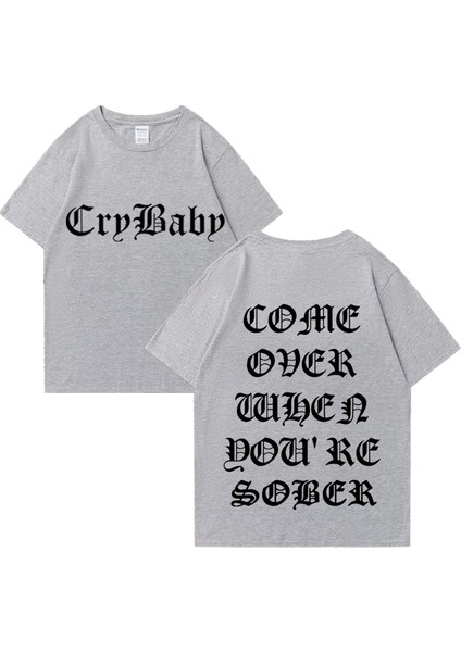 Yaz Sıcak Satış Lil Peep Ayık Olduğunuzda Gel Tur Baskı T Shirt Erkek Kadın Büyük Boy Kısa Ko