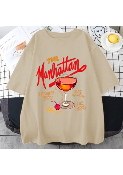 Manhattan Ağır Vintage T Erkek Kadın Moda Hip Hop Streetwear Gevşek Günlük Kıyafetler