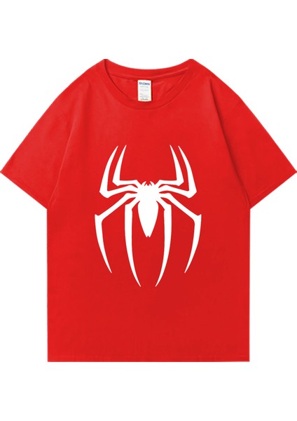 Sıcak Satış Örümcek Desen Baskı T-Shirt Erkek Kadın Pamuk Kısa Kollu Tişört Rahat Boy Giysi H