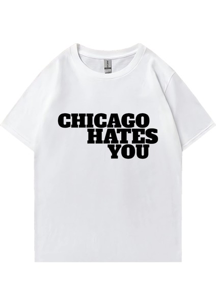 Şef Keef Chicago Sen Hates Aynı Stil T-Shirt Erkek Kadın Rap Moda Hip Hop Büyük Boy Stre
