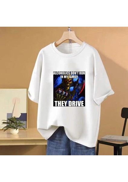 Alcoholics Ailemde Koşmak Yok Onlar Serin Iskelet Meme T Shirt Sıcak Satış T-Shirt Erk