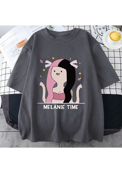 Melanie Martinez Karikatür Sevimli Komik T Shirt Erkek Kadın Sıcak Satış Boy Kısa Kollu Üst T