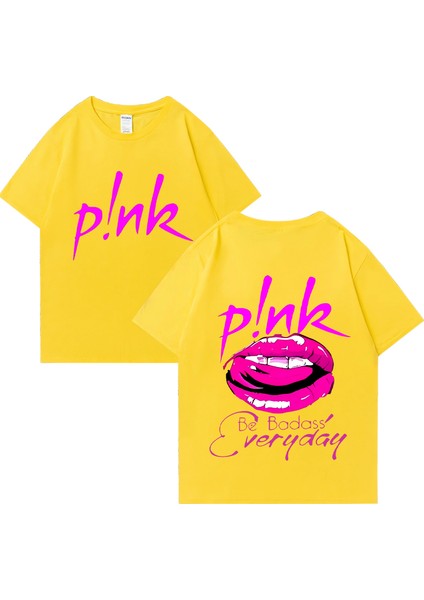 Şarkıcı P!nk Pembe T Popüler Erkek Kadın Artı Boyutu Üstleri Yüksek Kalite Moda S