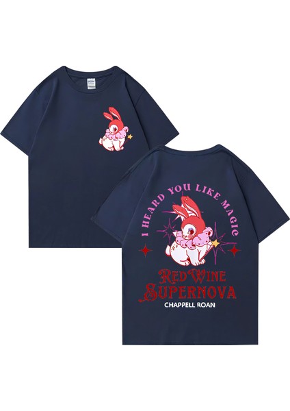 Kırmızı Şarap Süpernova T Shirt Chappell Roan Erkekler Kadınlar Harajuku Kısa Kollu Orta Batı