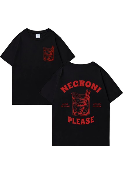 Negroni Lütfen Grafik T Shirt Erkek Kadın Komik Kokteyl Meme Tee Boy Yüksek Kalite Yaz