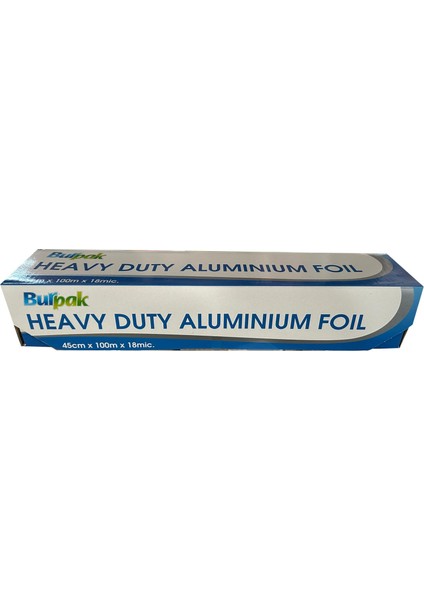 Heavy Duty Ağır Hizmet Tipi Alüminyum Folyo - 45 cm. x 100 Metre - 18 Mikron - 1 Paket