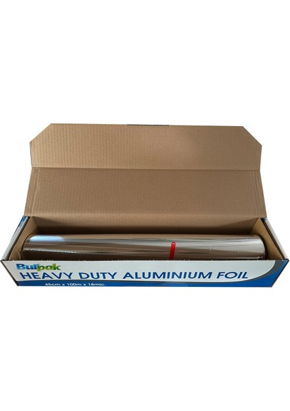 Heavy Duty Ağır Hizmet Tipi Alüminyum Folyo - 45 cm. x 100 Metre - 18 Mikron - 1 Paket